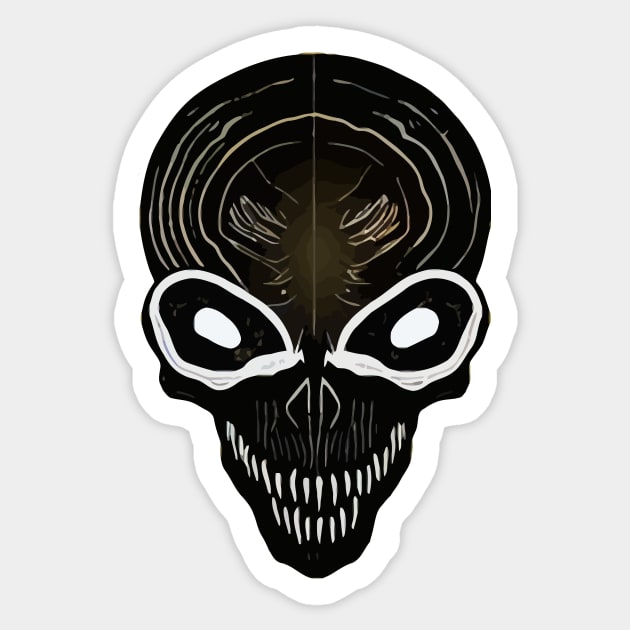 #SkullLove Alien Freaky Eye Skull Sticker by MindGlowArt